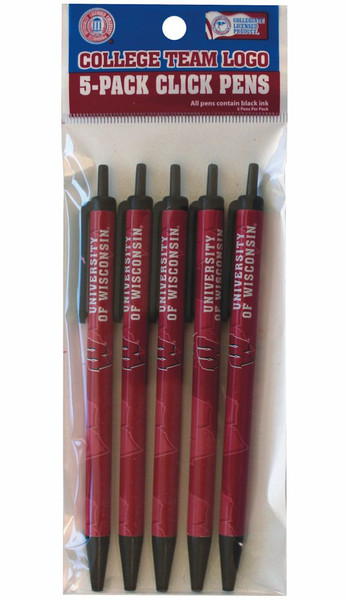 Wisconsin Badgers Pens Click Style 5 Pack