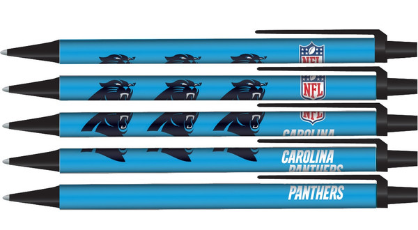 Carolina Panthers Pens Click Style 5 Pack