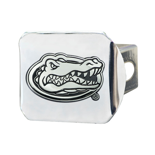 University of Florida - Florida Gators Hitch Cover - Chrome Gator Head Primary Logo Chrome