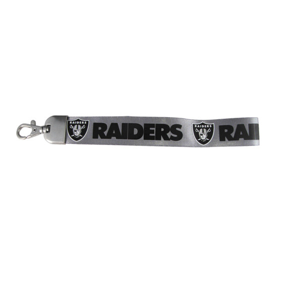 Las Vegas Raiders Lanyard  Wristlet Silver