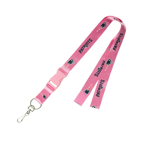 New England Patriots Lanyard Breakaway with Key Ring Style Pink Design