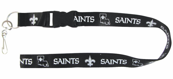 New Orleans Saints Lanyard Breakaway with Key Ring Style Blackout Design