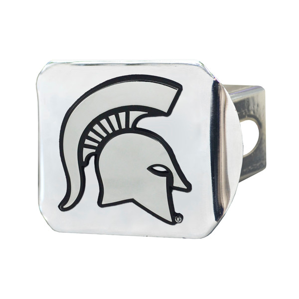 Michigan State University - Michigan State Spartans Hitch Cover - Chrome Spartan Primary Logo Chrome