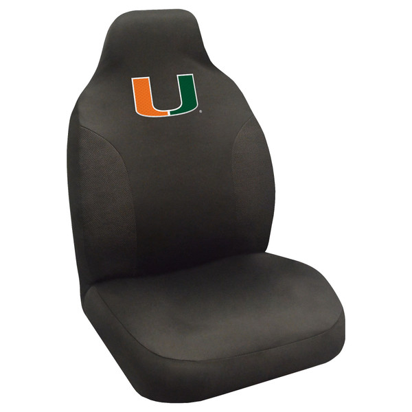 University of Miami - Miami Hurricanes Seat Cover U Primary Logo Black