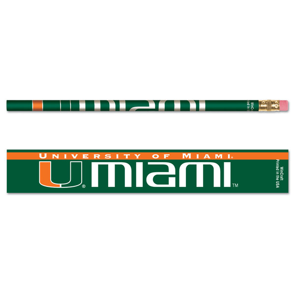 Miami Hurricanes Pencil 6 Pack