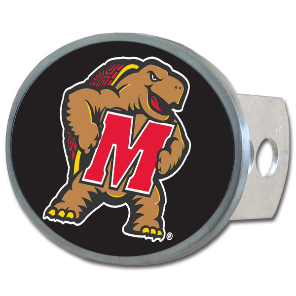 Maryland Terrapins Oval Metal Hitch Cover Class II and III