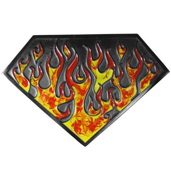 Flame Superman Shield Hitch Cover