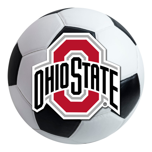 Ohio State University - Ohio State Buckeyes Soccer Ball Mat Ohio State Primary Logo White
