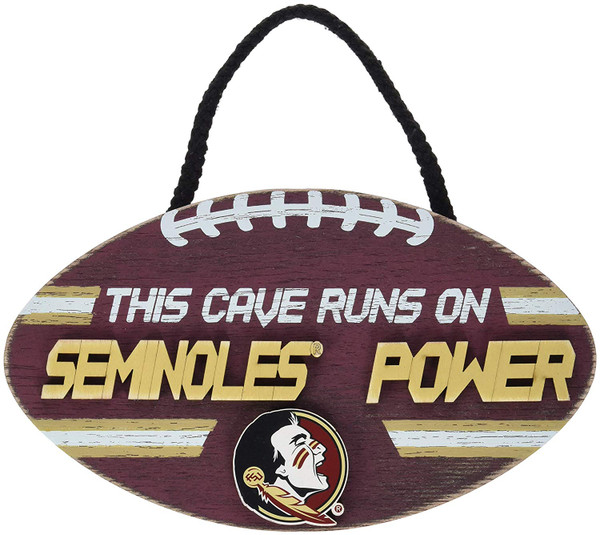 Florida State Seminoles Sign Wood Football Power Design