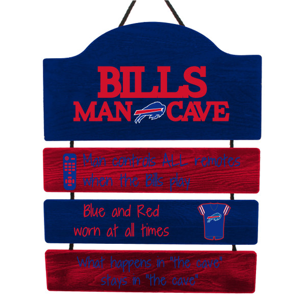 Buffalo Bills Man Cave Design Wood Sign