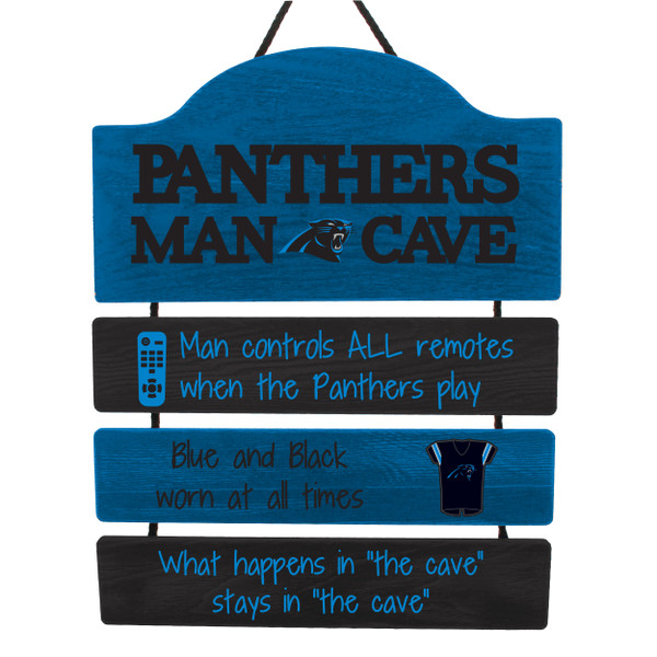 Carolina Panthers Man Cave Design Wood Sign