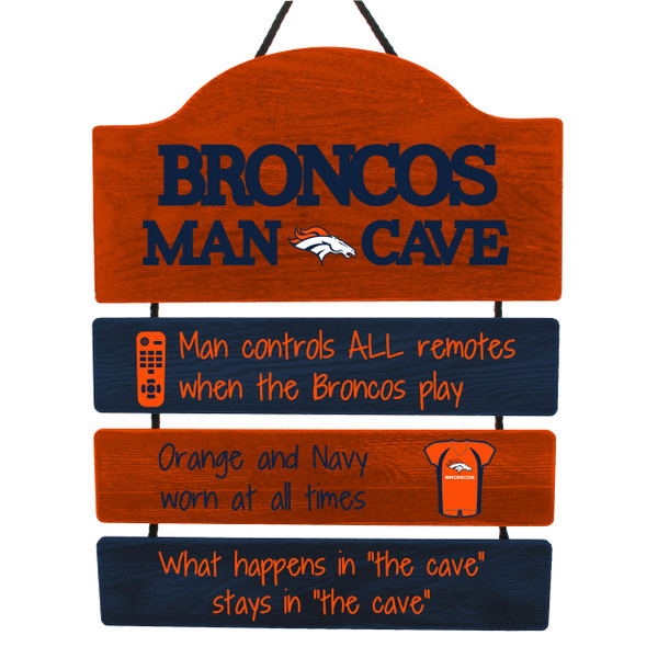 Denver Broncos Man Cave Design Wood Sign