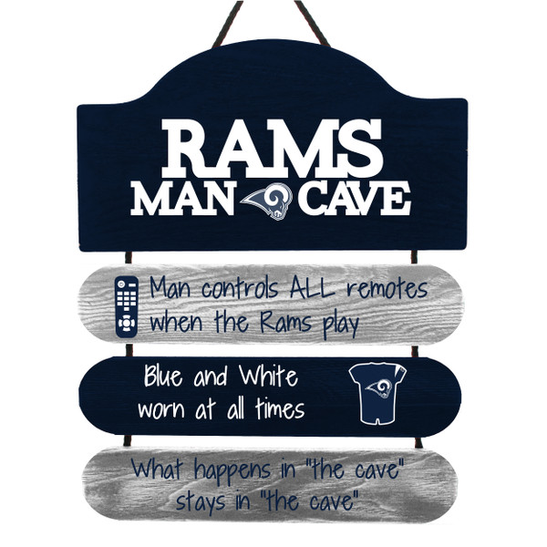 Los Angeles Rams Man Cave Design Wood Sign