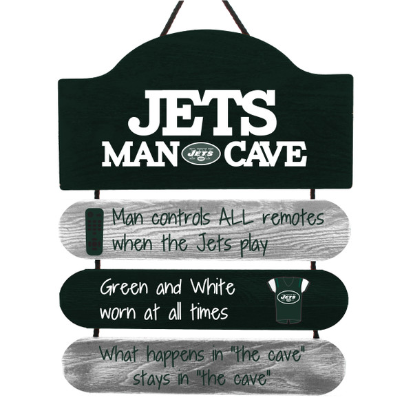 New York Jets Man Cave Design Wood Sign