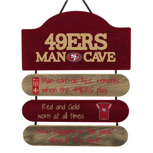 San Francisco 49ers Man Cave Design Wood Sign