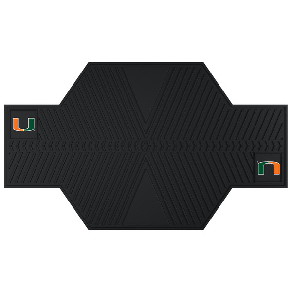 University of Miami - Miami Hurricanes Motorcycle Mat U Primary Logo Black