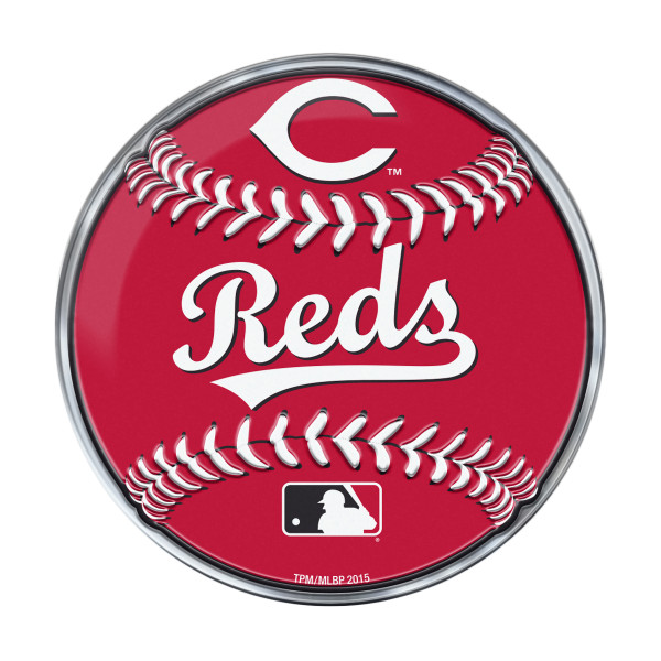 Cincinnati Reds Embossed Baseball Emblem Primary Logo and Wordmark