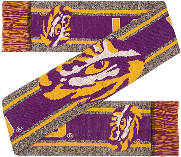 LSU Tigers Scarf Big Logo Wordmark Gray