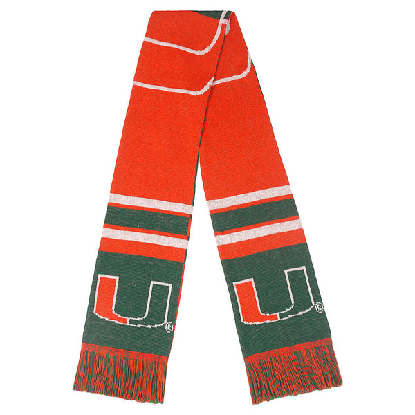 Miami Hurricanes Scarf Colorblock Big Logo Design