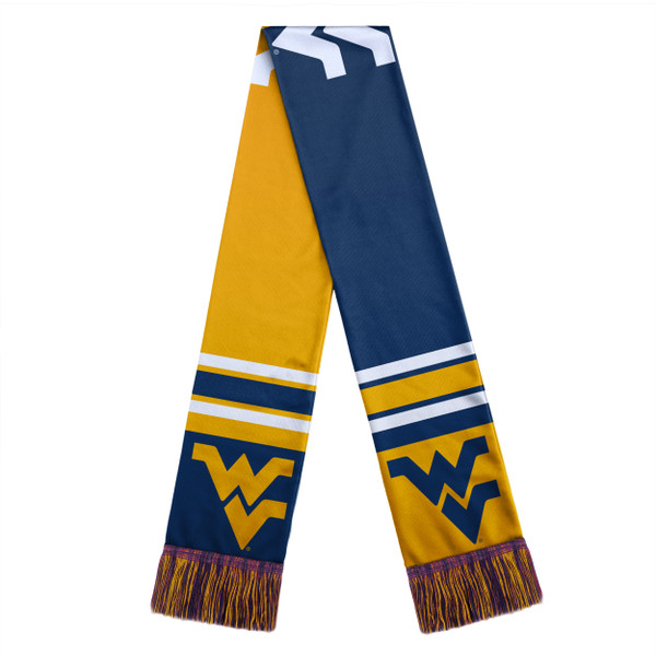 West Virginia Mountaineers Scarf Colorblock Big Logo Design