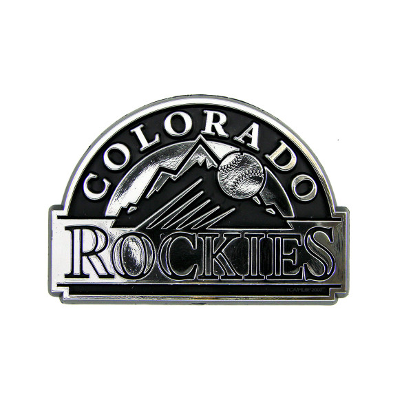 Colorado Rockies Molded Chrome Emblem "'Colorado Rockies' & Mountains" Alternate Logo