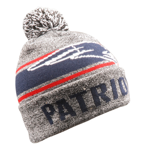 New England Patriots Beanie Gray Stripe Light Up