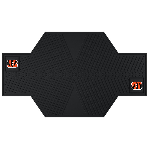 Cincinnati Bengals Motorcycle Mat Striped B Priamry Logo Black