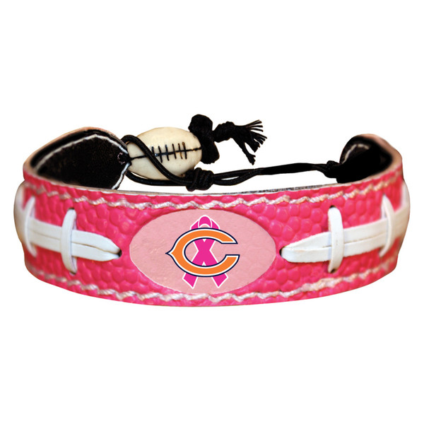 Chicago Bears Bracelet Breast Cancer Awareness Ribbon Pink Football