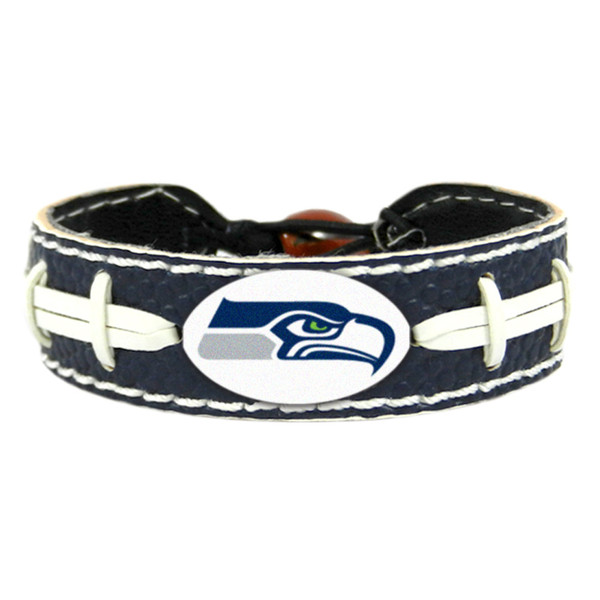 Seattle Seahawks Team Color Football Bracelet - Blue