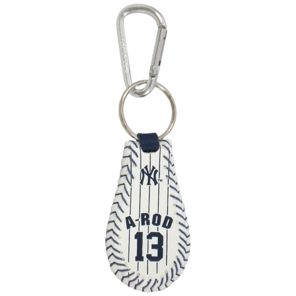 New York Yankees Keychain Baseball Pinstripe Alex Rodriguez