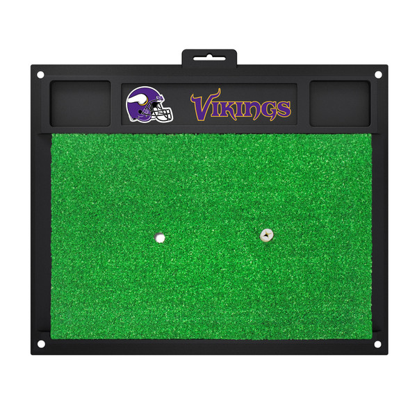 Minnesota Vikings Golf Hitting Mat Viking Head Primary Logo and Wordmark Purple