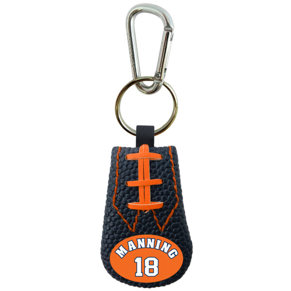 Denver Broncos Keychain Team Color Football Peyton Manning Design