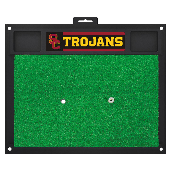 University of Southern California - Southern California Trojans Golf Hitting Mat Interlocking SC Primary Logo and Wordmark Cardinal