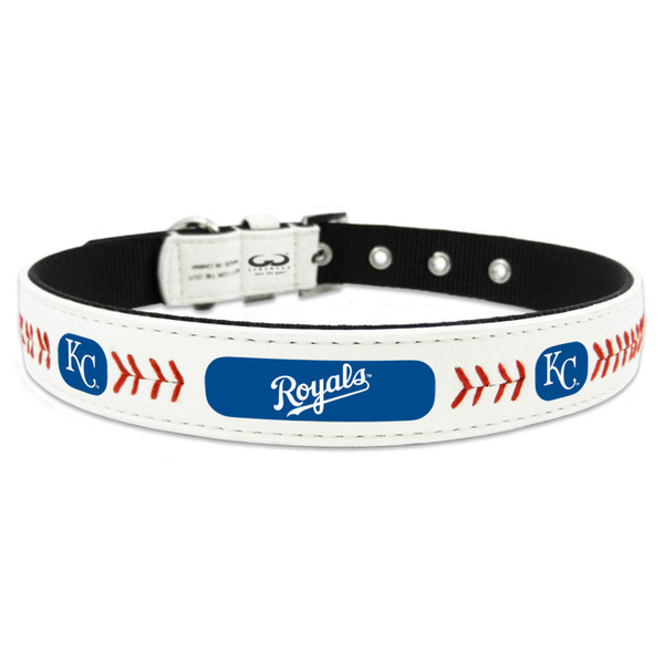 Kansas City Royals Pet Collar Classic Baseball Leather Size Large