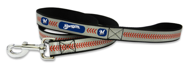 Milwaukee Brewers Reflective Baseball Leash - S