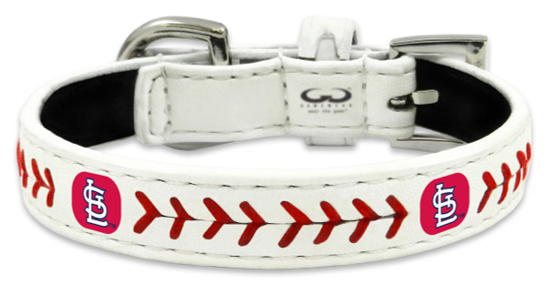 St. Louis Cardinals Classic Leather Toy Baseball Collar