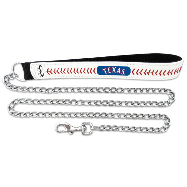 Texas Rangers Pet Leash Leather Chain Baseball Size Medium