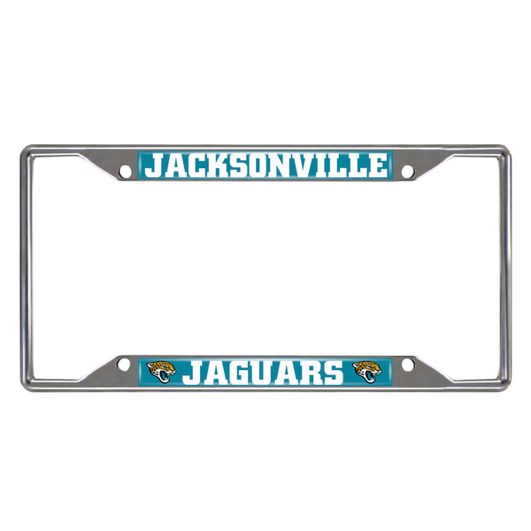 Jacksonville Jaguars License Plate Frame  "Jaguar" Logo & "Jacksonville Jaguars" Wordmark Black