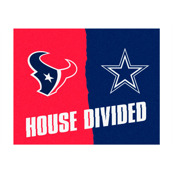 NFL House Divided - Texans / Cowboys House Divided Mat House Divided Multi