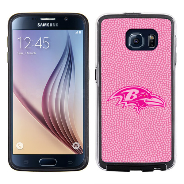 Baltimore Ravens Pink NFL Football Pebble Grain Feel Samsung Galaxy S6 Case