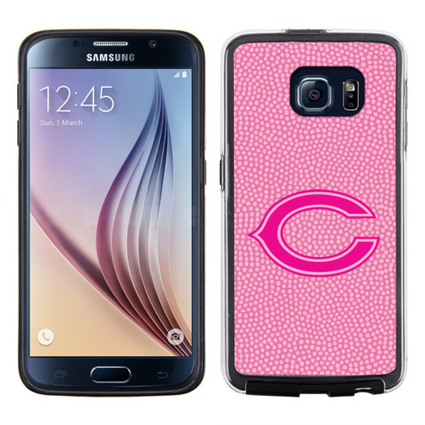 Chicago Bears Phone Case Pink Football Pebble Grain Feel Samsung Galaxy S6