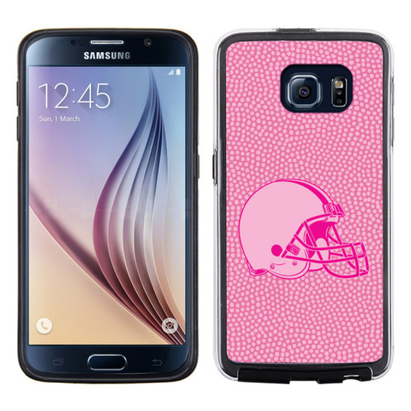 Cleveland Browns Phone Case Pink Football Pebble Grain Feel Samsung Galaxy S6