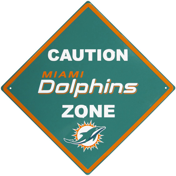 Miami Dolphins Caution Wall Sign Plaque