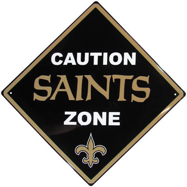 New Orleans Saints Caution Wall Sign Plaque