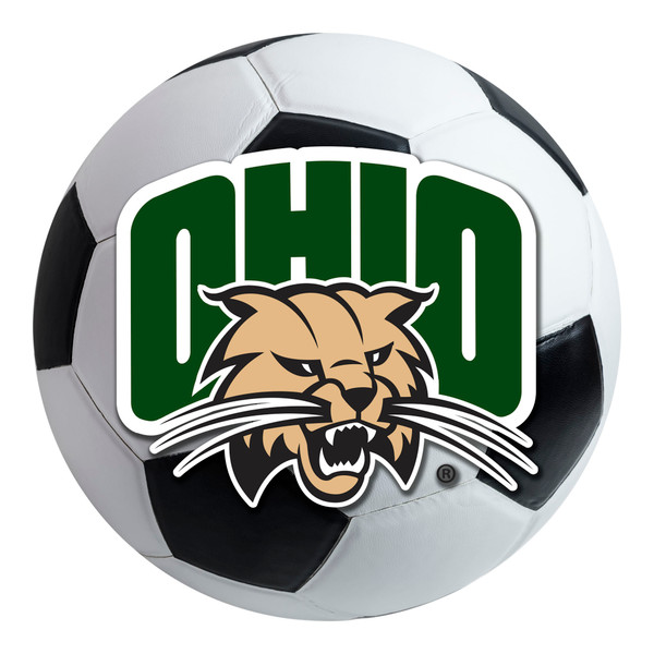 Ohio University - Ohio Bobcats Soccer Ball Mat Bobcat OHIO Logo White