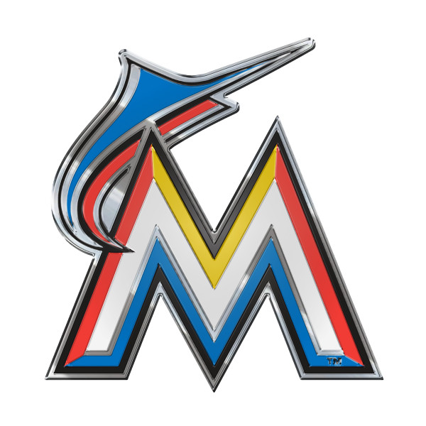 Miami Marlins Embossed Color Emblem Outdated Logo