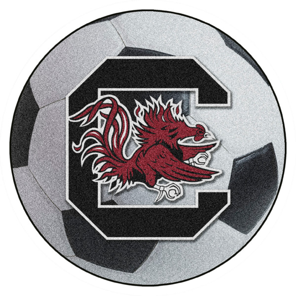 University of South Carolina - South Carolina Gamecocks Soccer Ball Mat Gamecock G Primary Logo White