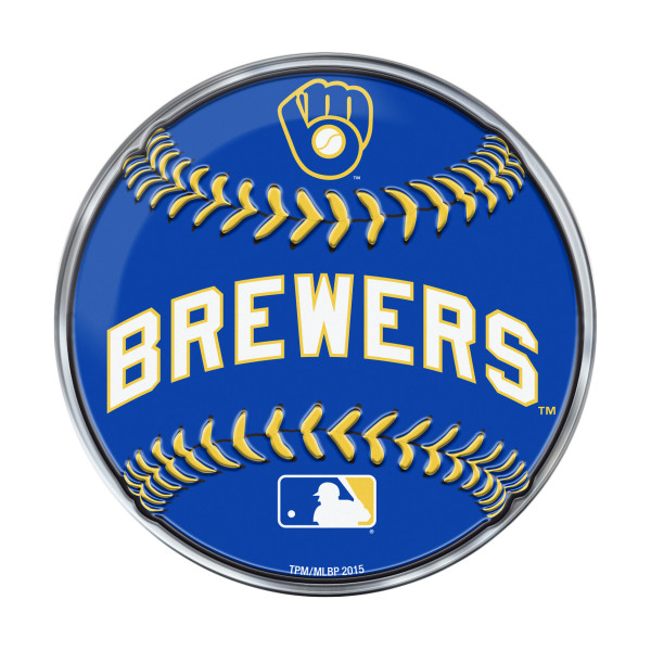 Milwaukee Brewers Embossed Baseball Emblem Primary Logo and Wordmark