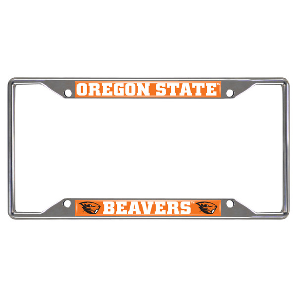 Oregon State University - Oregon State Beavers License Plate Frame "Beaver" Logo & Wordmark Chrome