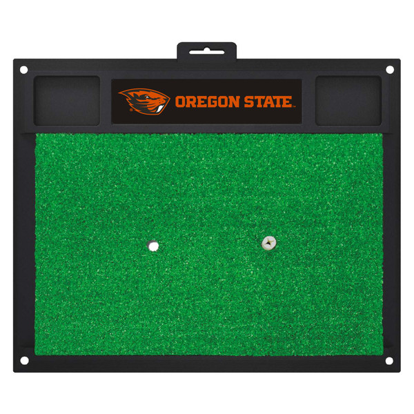 Oregon State University - Oregon State Beavers Golf Hitting Mat "Beaver" Logo & Wordmark Black